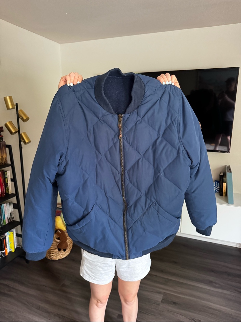 Men's Eddie Bauer x Pendleton Quilted Bomber Jacket - Navy